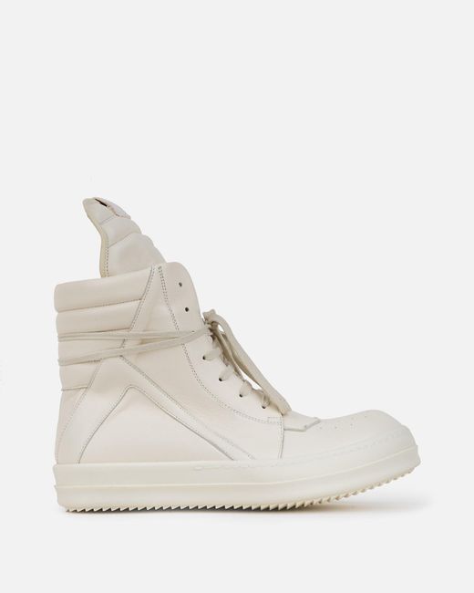 Rick Owens Leather Geobasket in White for Men | Lyst