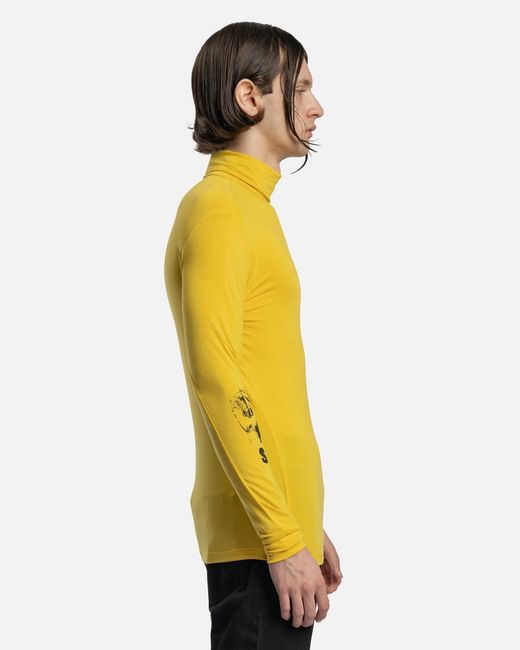 Raf Simons Rs Hand Sign Sleeve Print Turtleneck in Yellow for Men | Lyst