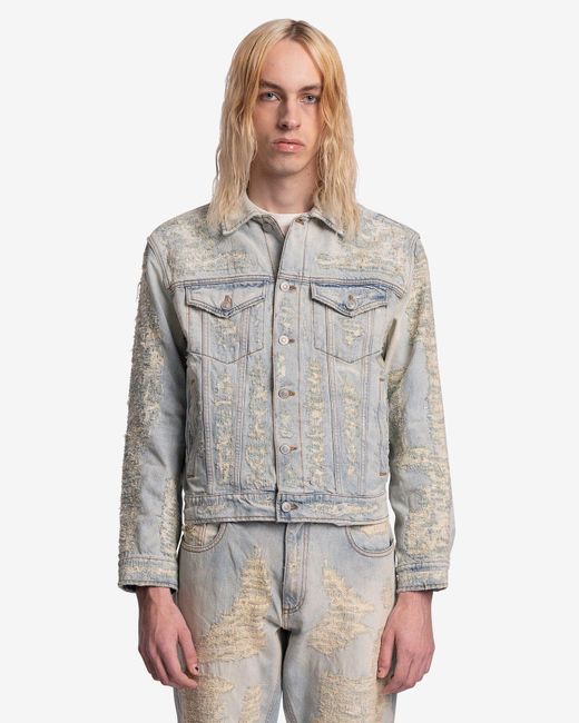 1017 ALYX 9SM Destroyed Denim Jacket in Gray for Men | Lyst