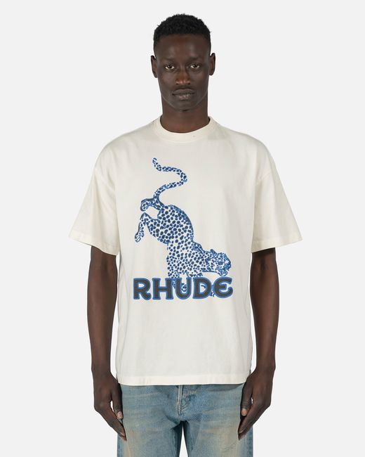 Rhude Cotton Leopard T-shirt in White 