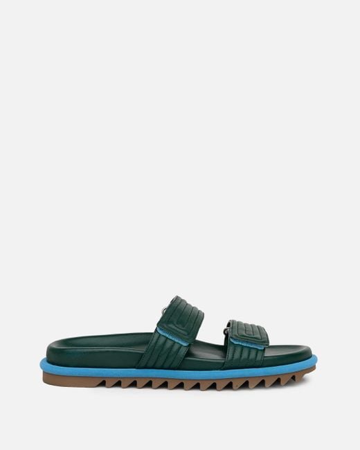 Dries Van Noten Leather Platform Sandal in Green | Lyst UK