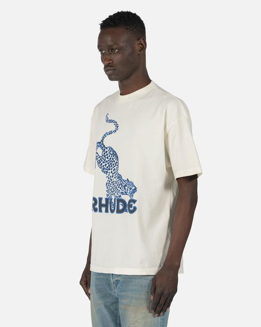 Rhude Cotton Leopard T-shirt in White 