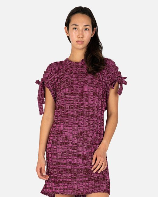 Eckhaus Latta Cotton Accordion Dress In Red Lyst UK