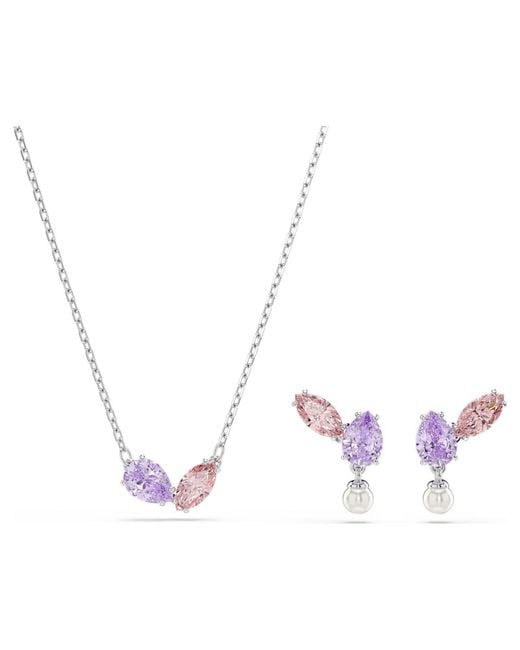 Swarovski Metallic Ariana Grande X Set, Mixed Cuts, Rhodium Plated