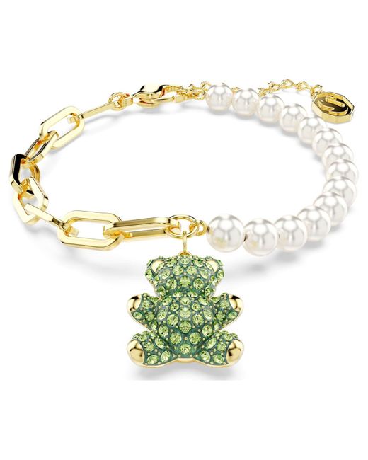 Swarovski Green Teddy armband, kristallperle, bär