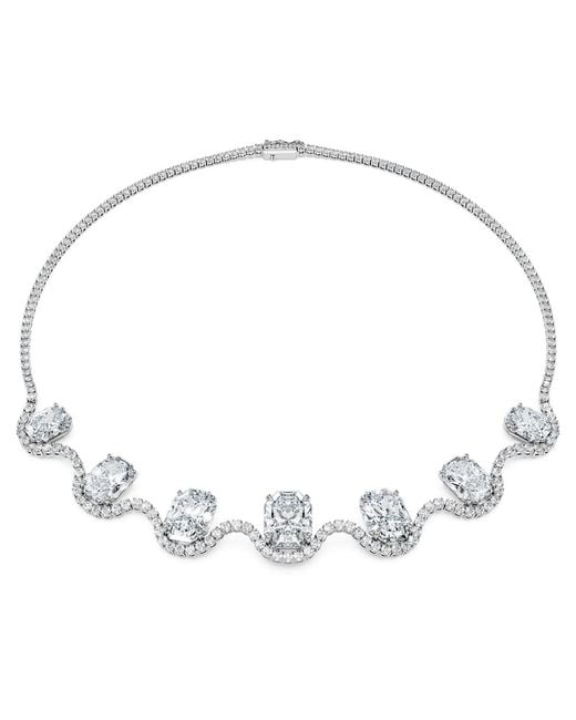 Swarovski Metallic Octagon Necklace, Lab-Grown Diamonds 37.70 Ct Tw, Octagon Shape, 18K