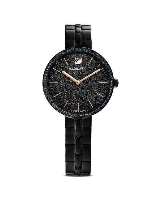Swarovski Black Cosmopolitan Watch, Swiss Made, Metal Bracelet, Finish