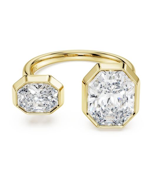 Swarovski Metallic Octagon Bezel Ring, Lab-Grown Diamonds 4.10 Ct Tw, Octagon Shape, 18K