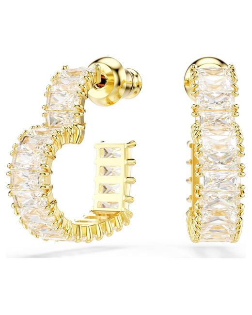 Pendientes de aro matrix Swarovski de color Metallic