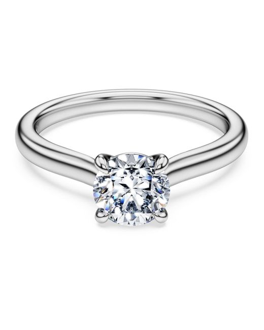 Bague solitaire eternity, diamants de synthèse 1 ct tw, forme ronde, or Swarovski en coloris Metallic