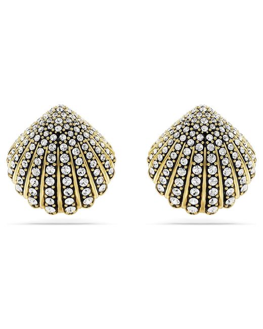 Swarovski Metallic Idyllia Stud Earrings, Shell, 18K Finish