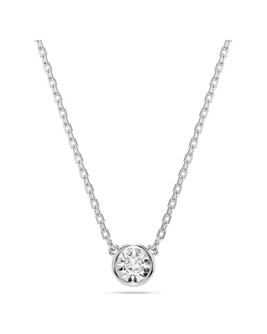 Swarovski Metallic Imber Pendant, Round Cut, Rhodium Plated