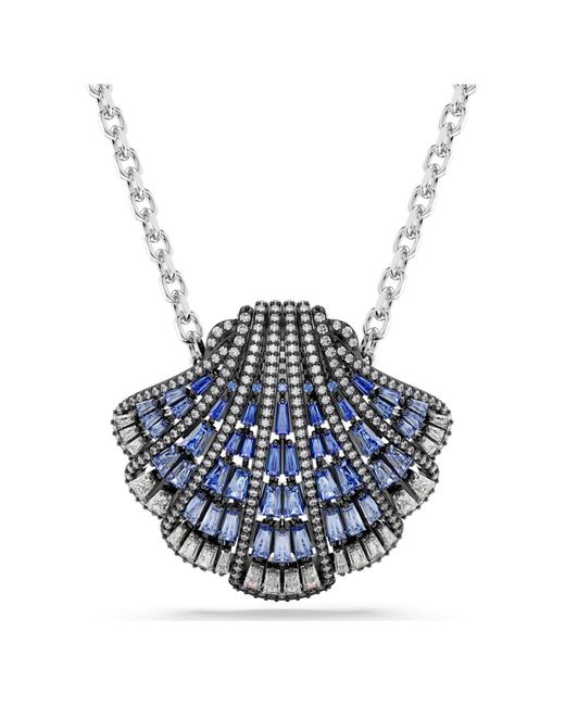 Pendente idyllia, conchiglia, lungo di Swarovski in Blue