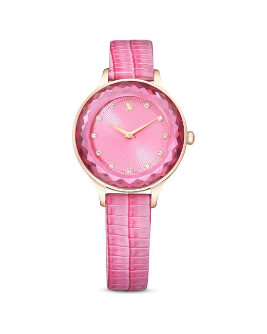 Reloj octea nova, fabricado en suiza, correa de piel de Swarovski de color  Rosa | Lyst
