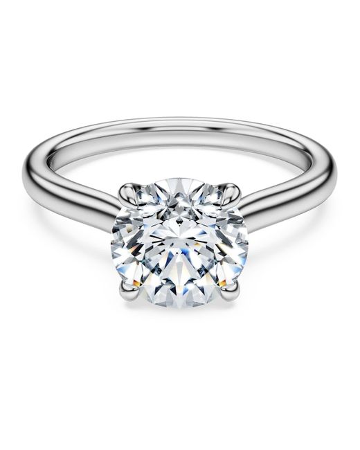Bague solitaire eternity, diamants de synthèse 2 ct tw, forme ronde, or Swarovski en coloris Metallic