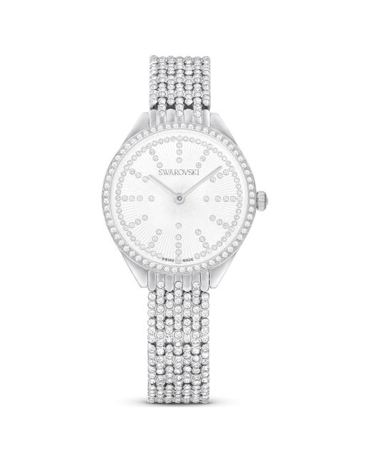 Reloj attract, fabricado en suiza, recubierto en pavé, pulsera de cristal Swarovski de color White