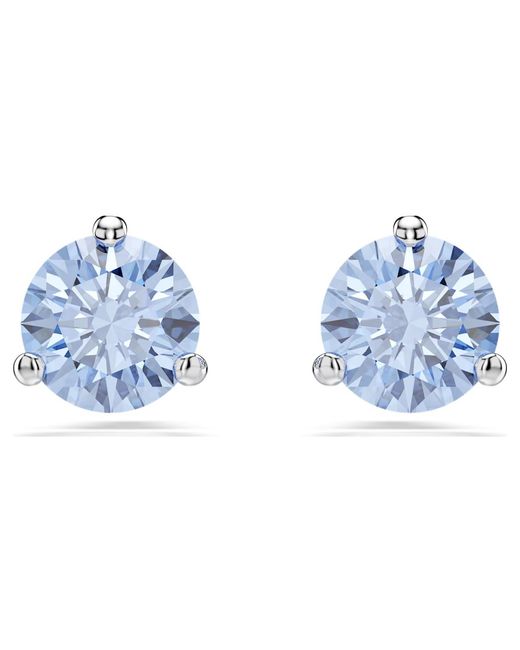 Swarovski Blue Solitaire ohrstecker, rundschliff, hell