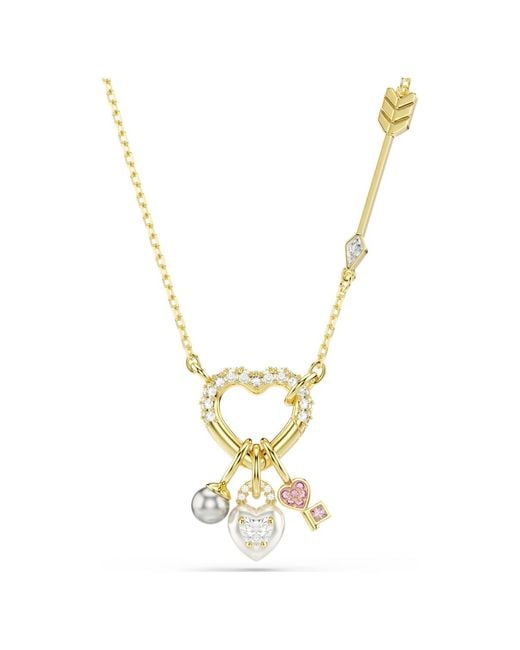 Swarovski Metallic Idyllia Heart Key Pendant Necklace