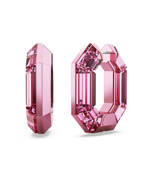 Pendientes de aro lucent Swarovski de color Pink