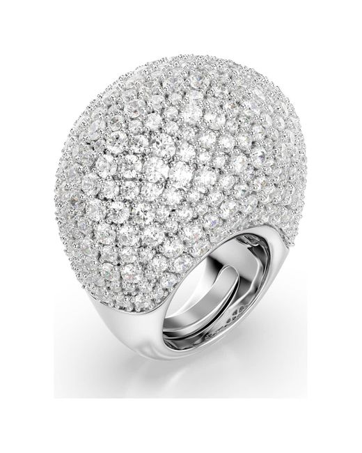 Anello cocktail sublima, grande di Swarovski in Metallic