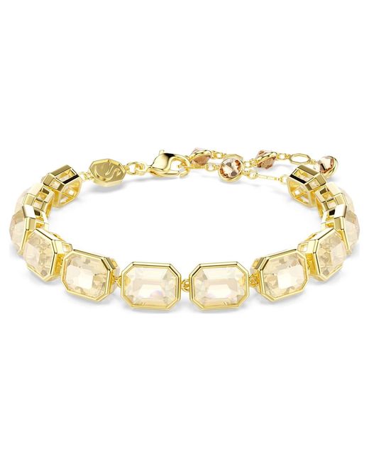 Swarovski Metallic Millenia Bracelet, Octagon Cut, Caramel, 18K Finish