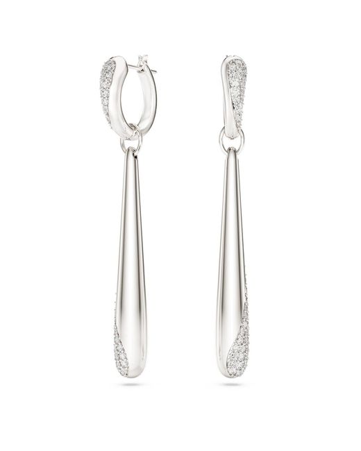 Swarovski White Classica Drop And Hoop Earrings