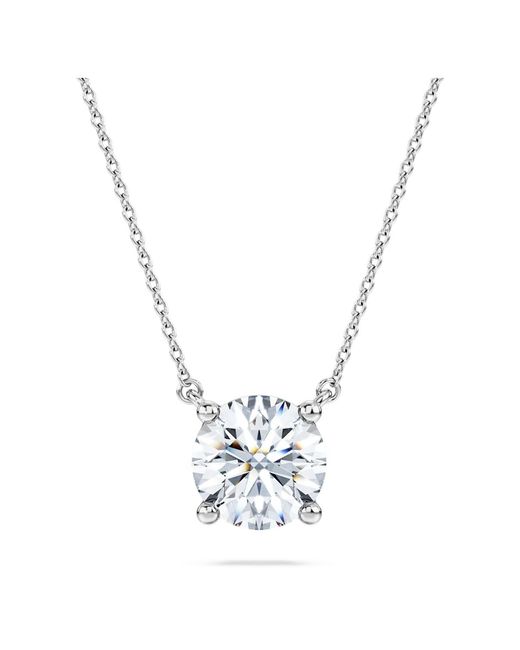 Swarovski Metallic Eternity Solitaire Pendant, Lab-Grown Diamonds 2 Ct Tw, Round Shape, 14K