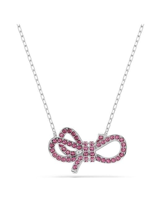 Swarovski Metallic Lifelong Bow Pendant, Bow, Rhodium Plated