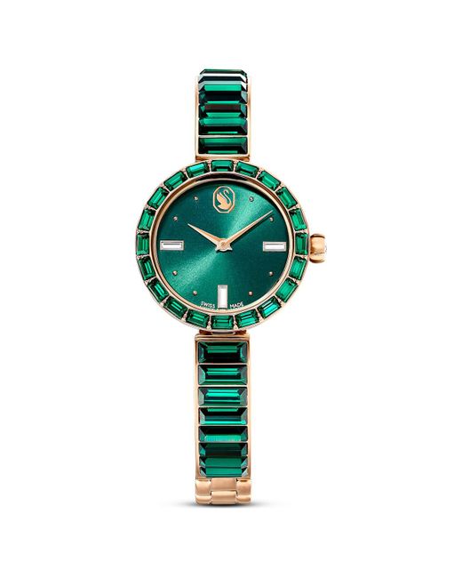 Swarovski Green Matrix Bangle Watch