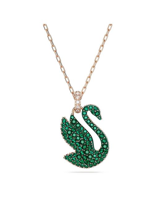 Swarovski Green Swan Pendant