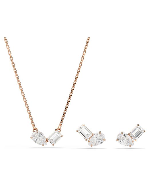 Swarovski Metallic Mesmera Set, Pear Cut, Octagon Cut, 18K Rose Finish