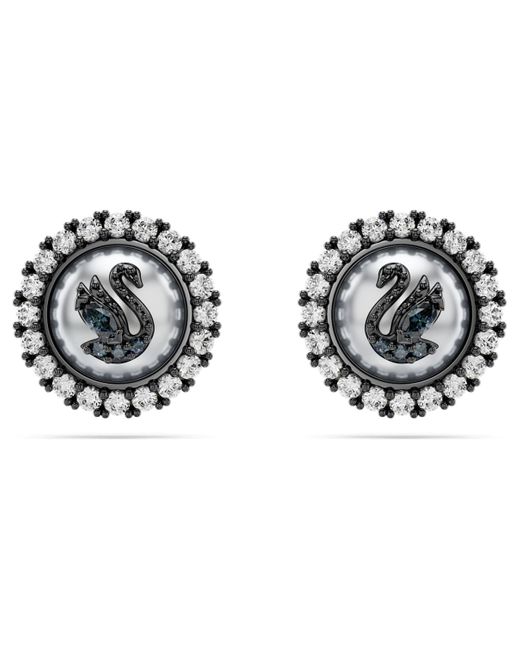 Swarovski Metallic Swan Stud Earrings