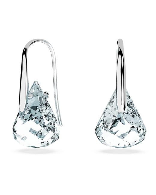 Swarovski Blue Lunar Drop Earrings, Rhodium Plated