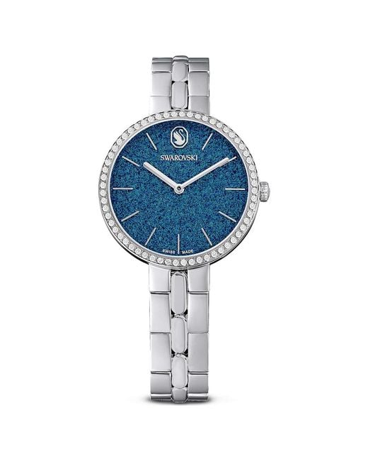 Swarovski Blue Cosmopolitan Watch, Swiss Made, Metal Bracelet, Tone, Stainless Steel