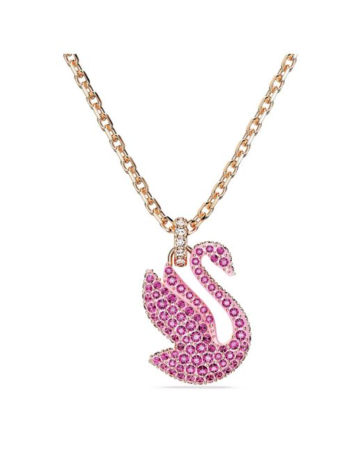 Swarovski Pink Iconic Swan Pendant