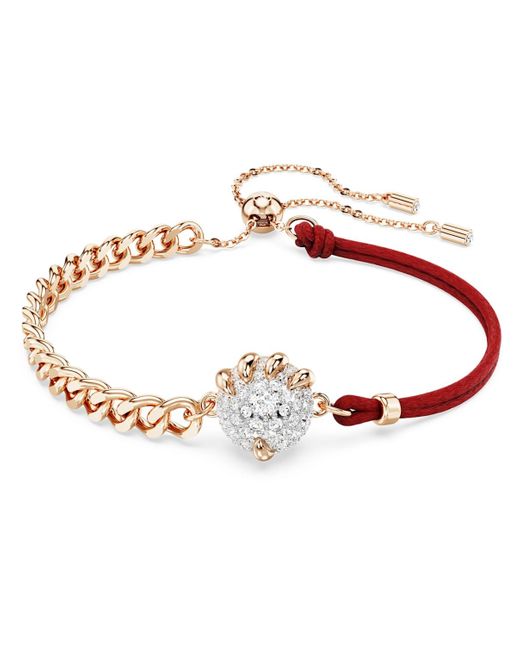 Swarovski Red Dragon And Phoenix Bracelet, Dragon's Claw, Mixed Metal Finish