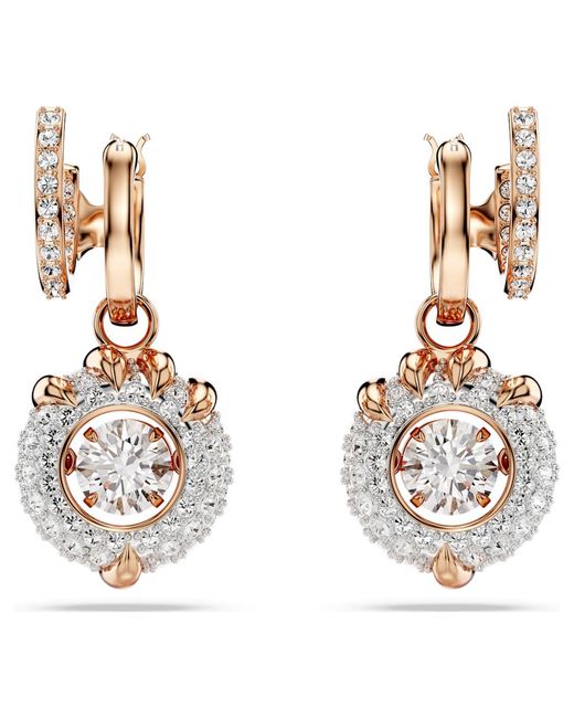 Swarovski Metallic Dragon & Phoenix Drop Earrings, Dragon's Claw, 18K Rose Finish