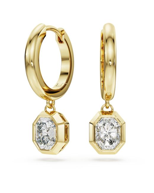 Pendants d'oreilles octagon, diamants de synthèse 1,0 ct tw, forme octogonale, or jaune 18 carats Swarovski en coloris Metallic