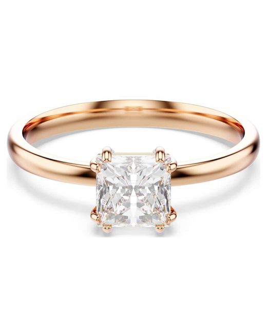 Swarovski Metallic Attract Ring, Square Cut, 18K Rose Finish