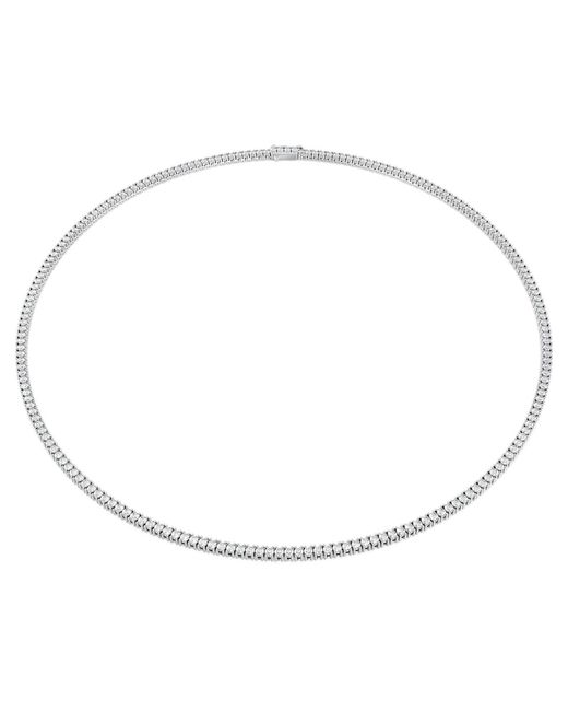 Swarovski Metallic Eternity Tennis Necklace, Lab-Grown Diamonds 7 Ct Tw, Round Shape, 14K