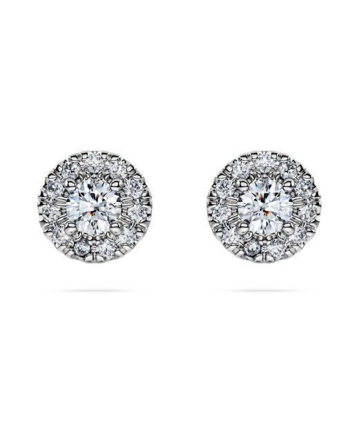 Orecchini a lobo eternity, diamanti creati in laboratorio 0,45 ct tw, argento sterling di Swarovski in Metallic