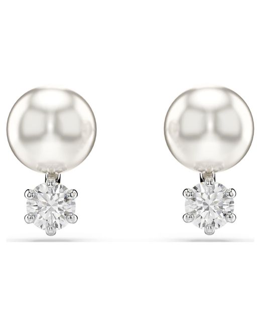 Swarovski Metallic Matrix ohrstecker, kristallperle, rundschliff