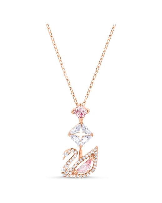 Swarovski Metallic Dazzling Swan Y Necklace