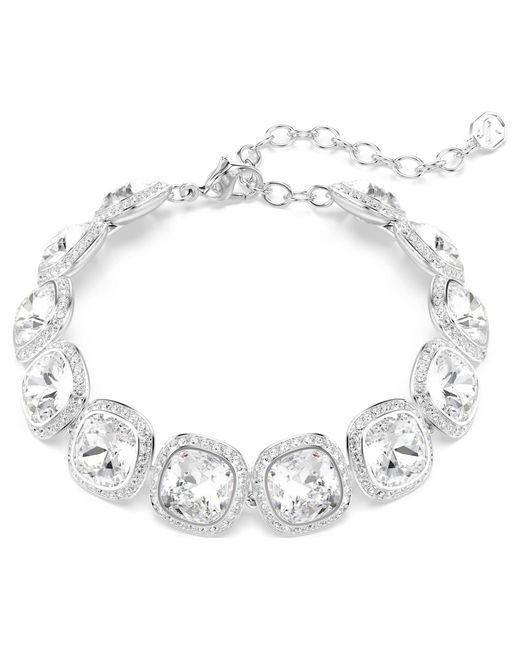 Swarovski Metallic Una Angelic Bracelet, Cushion Cut, Rhodium Plated