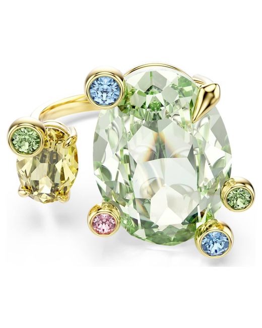 Anello aperto gema, taglio misto, multicolore, placcato color oro di Swarovski in Metallic