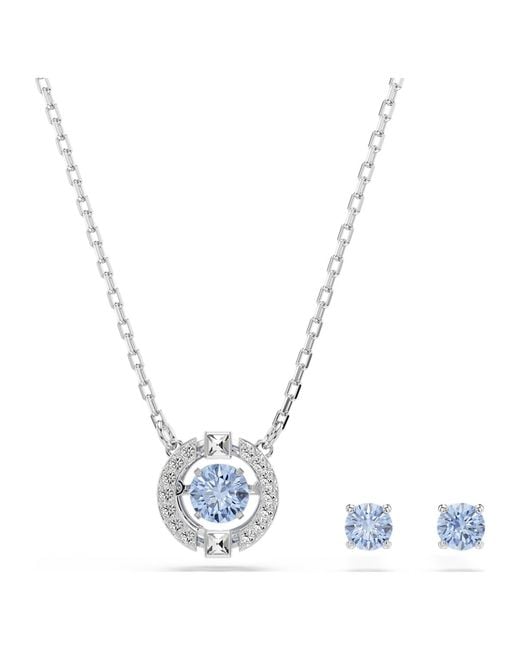 Swarovski Metallic Una Set, Round Cut, Rhodium Plated