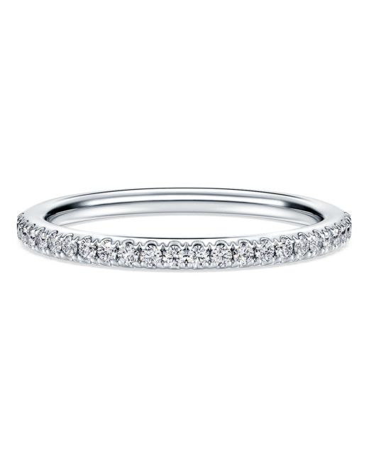 Anello a fascia eternity, diamanti creati in laboratorio 0,2 ct tw, taglio round, oro giallo 18 k di Swarovski in Metallic