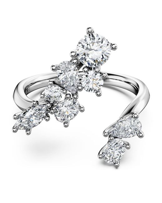 Swarovski Metallic Galaxy Bypass Ring, Lab-Grown Diamonds 1.25 Ct Tw, Mixed Shapes, 14K