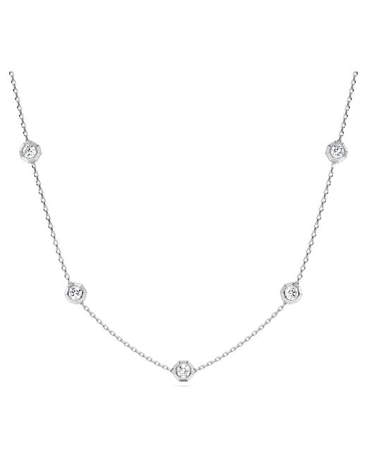 Swarovski Metallic Octagon Necklace, Lab-Grown Diamonds 0.7 Ct Tw, Round Shape, Sterling