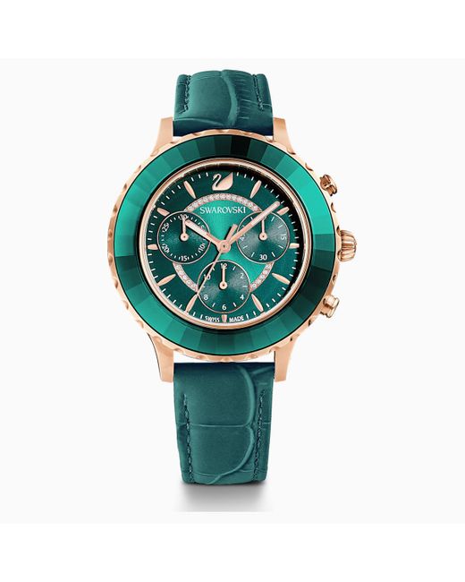 Swarovski Green Octea Lux Chrono Watch